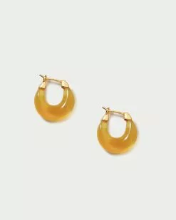 Loeffler Randall New Arrivals Anouk Yellow Agate Mini Hoop