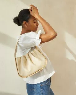 Loeffler Randall Aris Almond Gathered Shoulder Bag