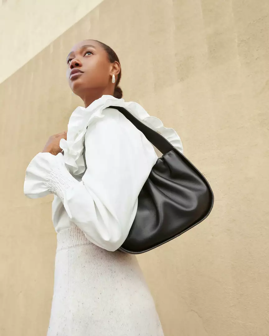 Loeffler Randall Aris Black Gathered Shoulder Bag New Arrivals 4 Loeffler Randall Aris Black Gathered Shoulder Bag New Arrivals