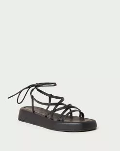 Loeffler Randall Beau Black Wrap Platform Sandal
