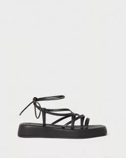 Loeffler Randall Beau Black Wrap Platform Sandal