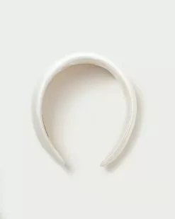 Loeffler Randall Bellamy Cream Satin Puffy Headband