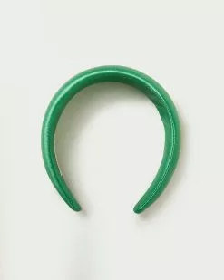 Loeffler Randall Bellamy Emerald Satin Puffy Headband