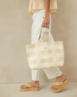 Loeffler Randall New Arrivals Bennett Hay Gingham Medium Tote
