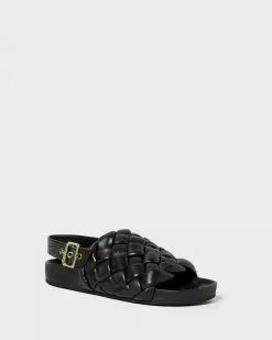 Loeffler Randall Benton Black Woven Footbed Sandal New Arrivals