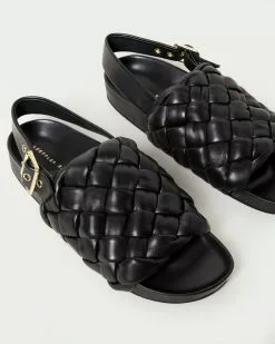 Loeffler Randall Benton Black Woven Footbed Sandal New Arrivals