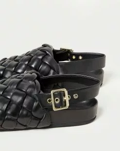 Loeffler Randall Benton Black Woven Footbed Sandal New Arrivals
