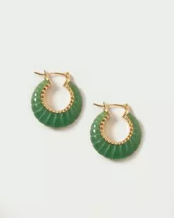 Loeffler Randall Bernadine Jade Scallop Stone Hoop
