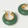 Loeffler Randall Bernadine Jade Scallop Stone Hoop