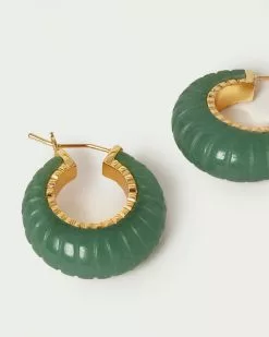 Loeffler Randall Bernadine Jade Scallop Stone Hoop
