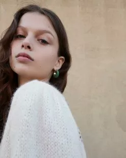 Loeffler Randall Bernadine Jade Scallop Stone Hoop