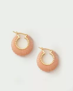 Loeffler Randall New Arrivals Bernadine Pink Scallop Stone Hoop