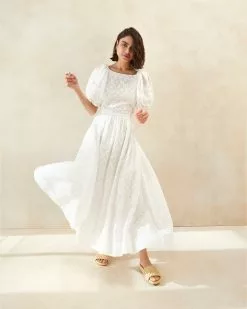 Loeffler Randall Berthe White Puff Sleeve Dress New Arrivals