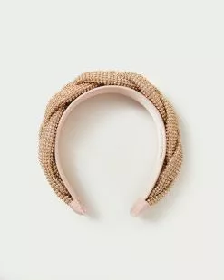 Loeffler Randall Bijou Peach Diamanté Braided Headband New Arrivals