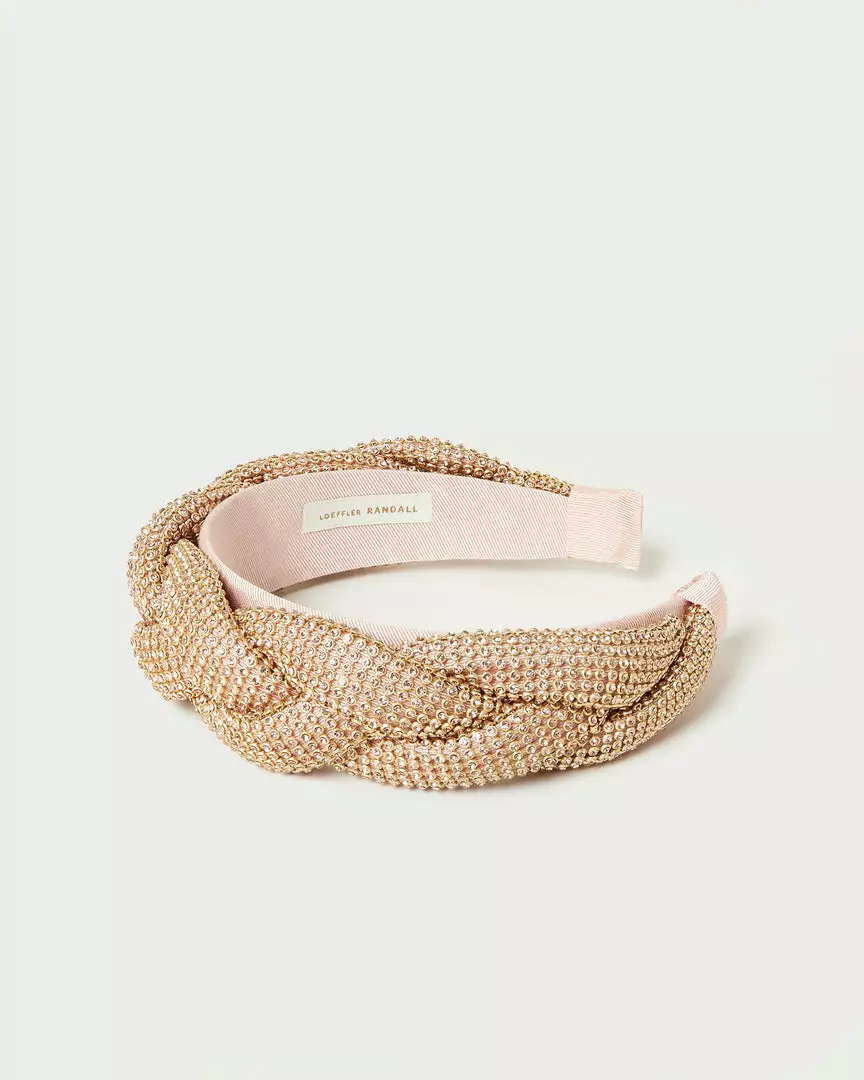 Loeffler Randall Bijou Peach Diamanté Braided Headband New Arrivals 4 Loeffler Randall Bijou Peach Diamanté Braided Headband New Arrivals