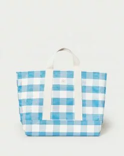 Loeffler Randall New Arrivals Bodie Blue Gingham Oversized Tote