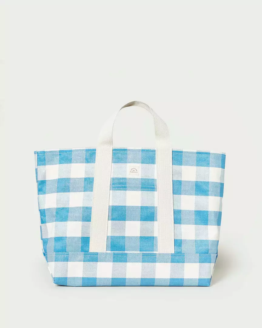 Loeffler Randall New Arrivals Bodie Blue Gingham Oversized Tote 3 Loeffler Randall New Arrivals Bodie Blue Gingham Oversized Tote