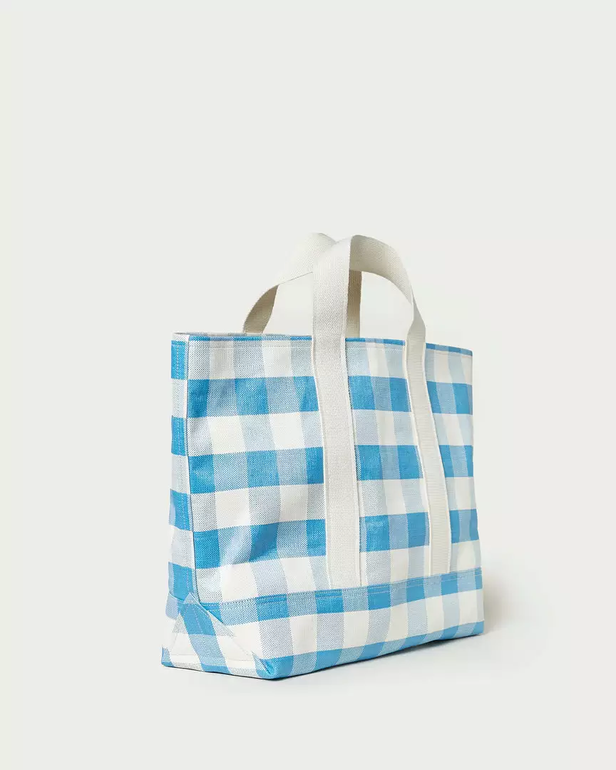 Loeffler Randall New Arrivals Bodie Blue Gingham Oversized Tote 4 Loeffler Randall New Arrivals Bodie Blue Gingham Oversized Tote
