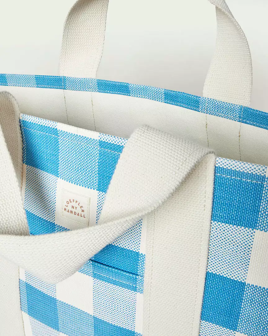 Loeffler Randall New Arrivals Bodie Blue Gingham Oversized Tote 6 Loeffler Randall New Arrivals Bodie Blue Gingham Oversized Tote