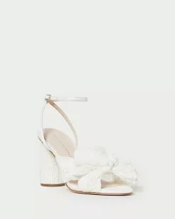 Loeffler Randall Camellia Pearl Broderie Bow Heel Pleats