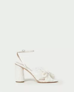 Loeffler Randall Camellia Pearl Broderie Bow Heel Pleats