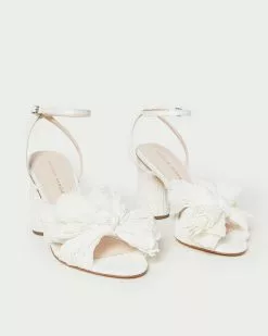 Loeffler Randall Camellia Pearl Broderie Bow Heel Pleats