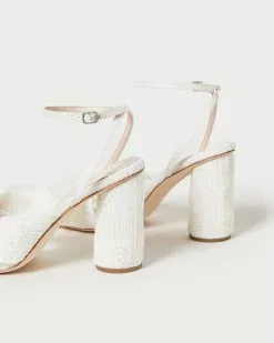 Loeffler Randall Camellia Pearl Broderie Bow Heel Pleats