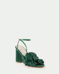 Loeffler Randall Pleats Camellia Bow Heel Emerald