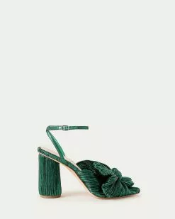Loeffler Randall Pleats Camellia Bow Heel Emerald