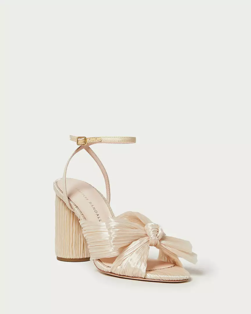 Loeffler Randall Camellia Almond Pleated Bow Heel Pleats 3 Loeffler Randall Camellia Almond Pleated Bow Heel Pleats