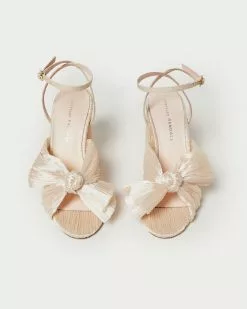 Loeffler Randall Camellia Almond Pleated Bow Heel Pleats 9 Loeffler Randall Camellia Almond Pleated Bow Heel Pleats