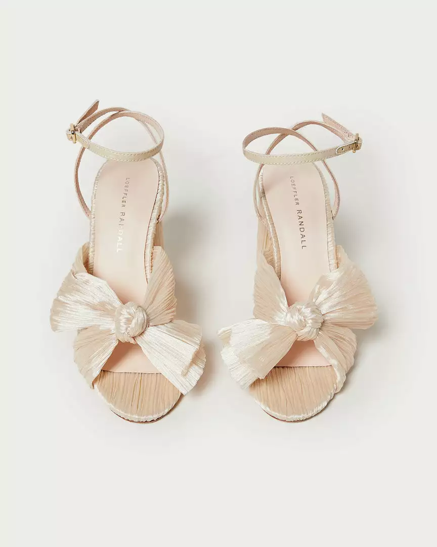 Loeffler Randall Camellia Almond Pleated Bow Heel Pleats 5 Loeffler Randall Camellia Almond Pleated Bow Heel Pleats