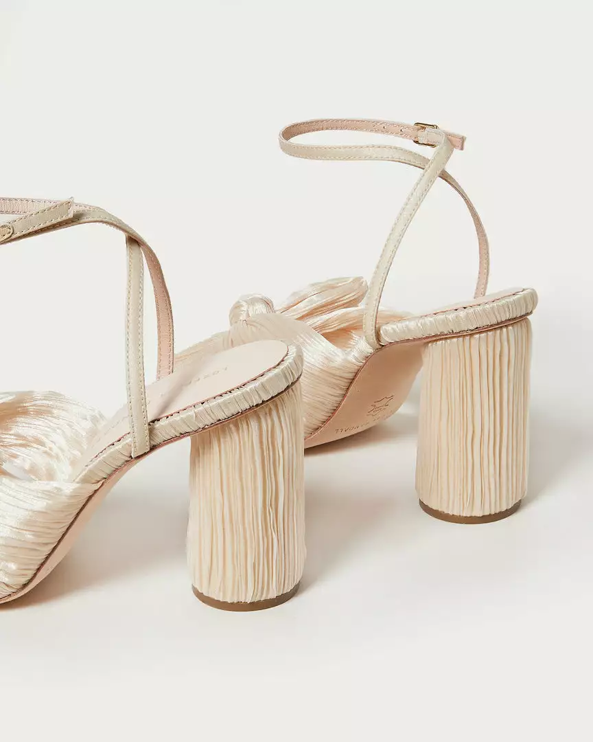 Loeffler Randall Camellia Almond Pleated Bow Heel Pleats 6 Loeffler Randall Camellia Almond Pleated Bow Heel Pleats