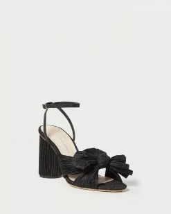 Loeffler Randall Pleats Camellia Black Pleated Bow Heel