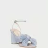 Loeffler Randall Pleats Camellia Blue Pleated Bow Heel