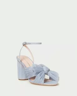Loeffler Randall Pleats Camellia Blue Pleated Bow Heel
