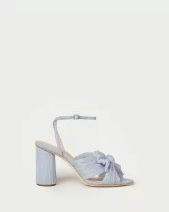 Loeffler Randall Pleats Camellia Blue Pleated Bow Heel
