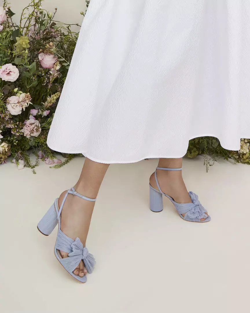 Loeffler Randall Pleats Camellia Blue Pleated Bow Heel 7 Loeffler Randall Pleats Camellia Blue Pleated Bow Heel