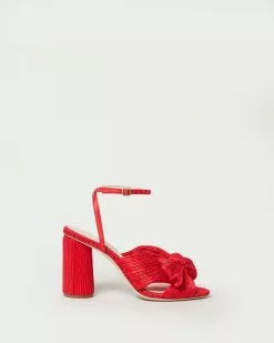 Loeffler Randall Camellia Red Pleated Bow Heel
