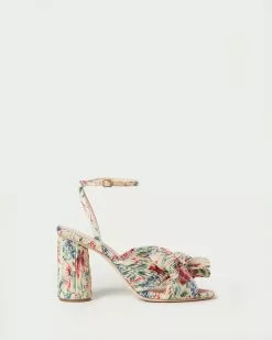 Loeffler Randall Pleats Camellia Tan Floral Bow Heel