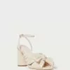 Loeffler Randall Pleats Camellia Cream Sparkle Bow Heel