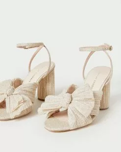 Loeffler Randall Pleats Camellia Cream Sparkle Bow Heel 9 Loeffler Randall Pleats Camellia Cream Sparkle Bow Heel