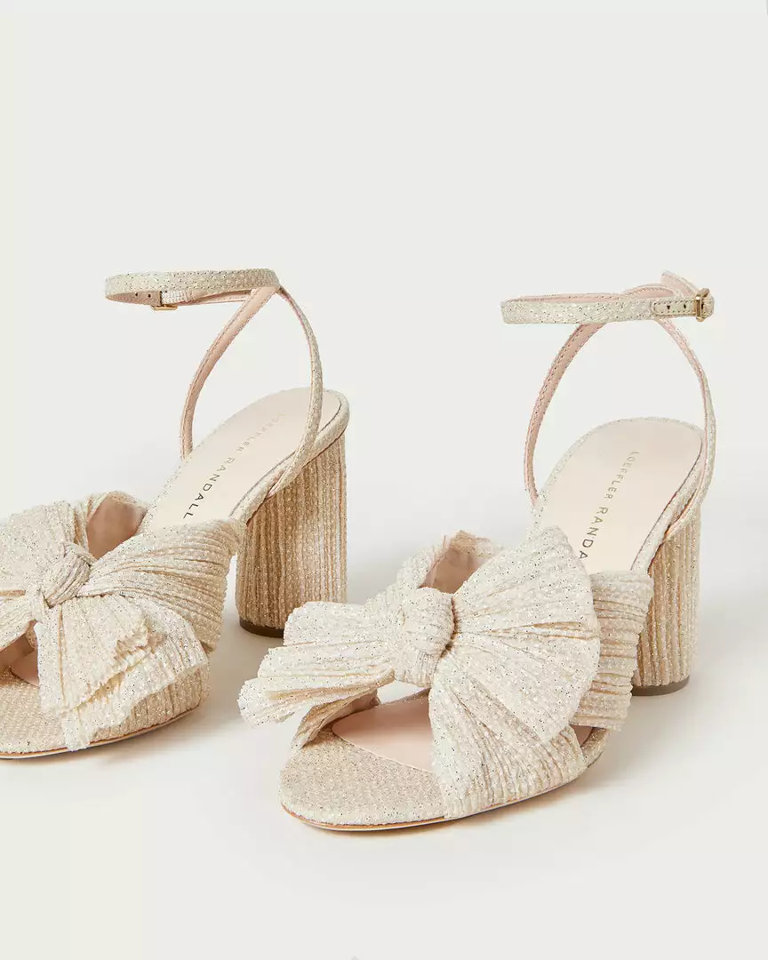 Loeffler Randall Pleats Camellia Cream Sparkle Bow Heel 5 Loeffler Randall Pleats Camellia Cream Sparkle Bow Heel