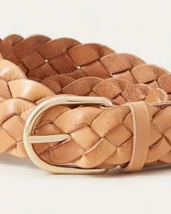Loeffler Randall Carson Timber Braided Leather Belt Accessories