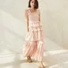 Loeffler Randall Chichi Pink Smocked Tiered Dress New Arrivals
