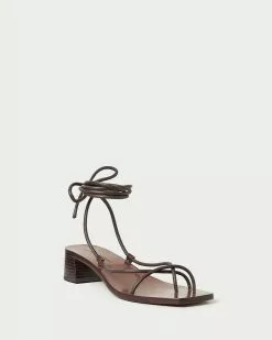 Loeffler Randall Coby Chocolate Ankle Wrap Heel