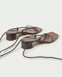 Loeffler Randall Coby Chocolate Ankle Wrap Heel