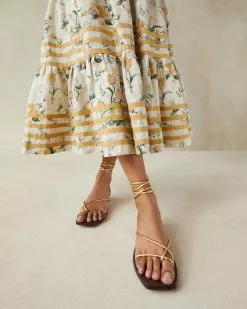 Loeffler Randall New Arrivals Coby Gold Ankle Wrap Heel