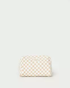 Loeffler Randall Colton Camel Gingham Cosmetic Pouch