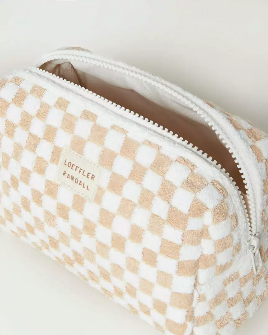 Loeffler Randall Colton Camel Gingham Cosmetic Pouch 6 Loeffler Randall Colton Camel Gingham Cosmetic Pouch